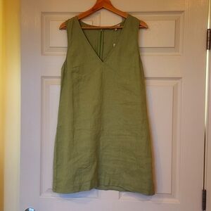 NWT: Madewell Ariana V-Neck Mini Dress Green Medium